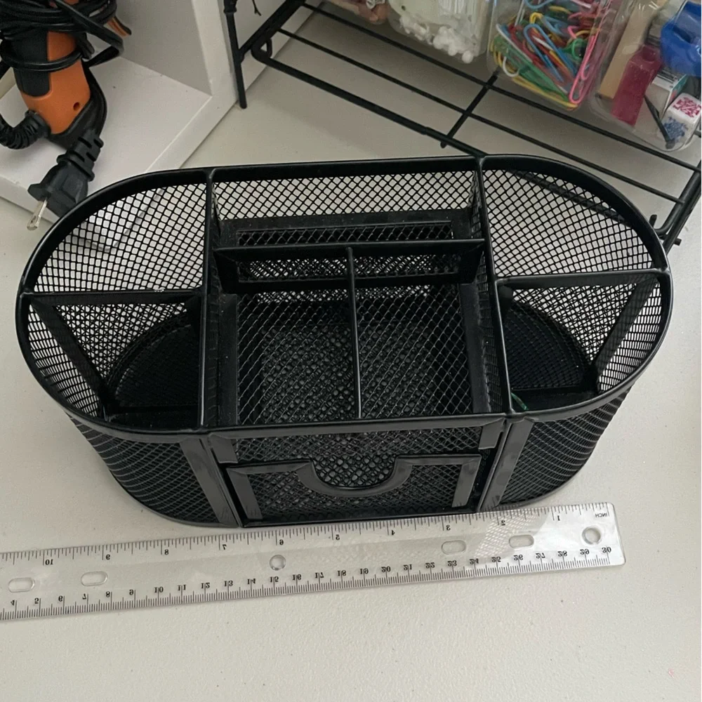 Black Mesh Desk Organizer